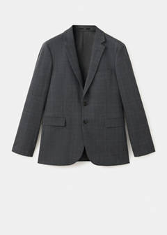 Super slim-fit suit jacket in stretch fabric — Dark Heather Grey 6