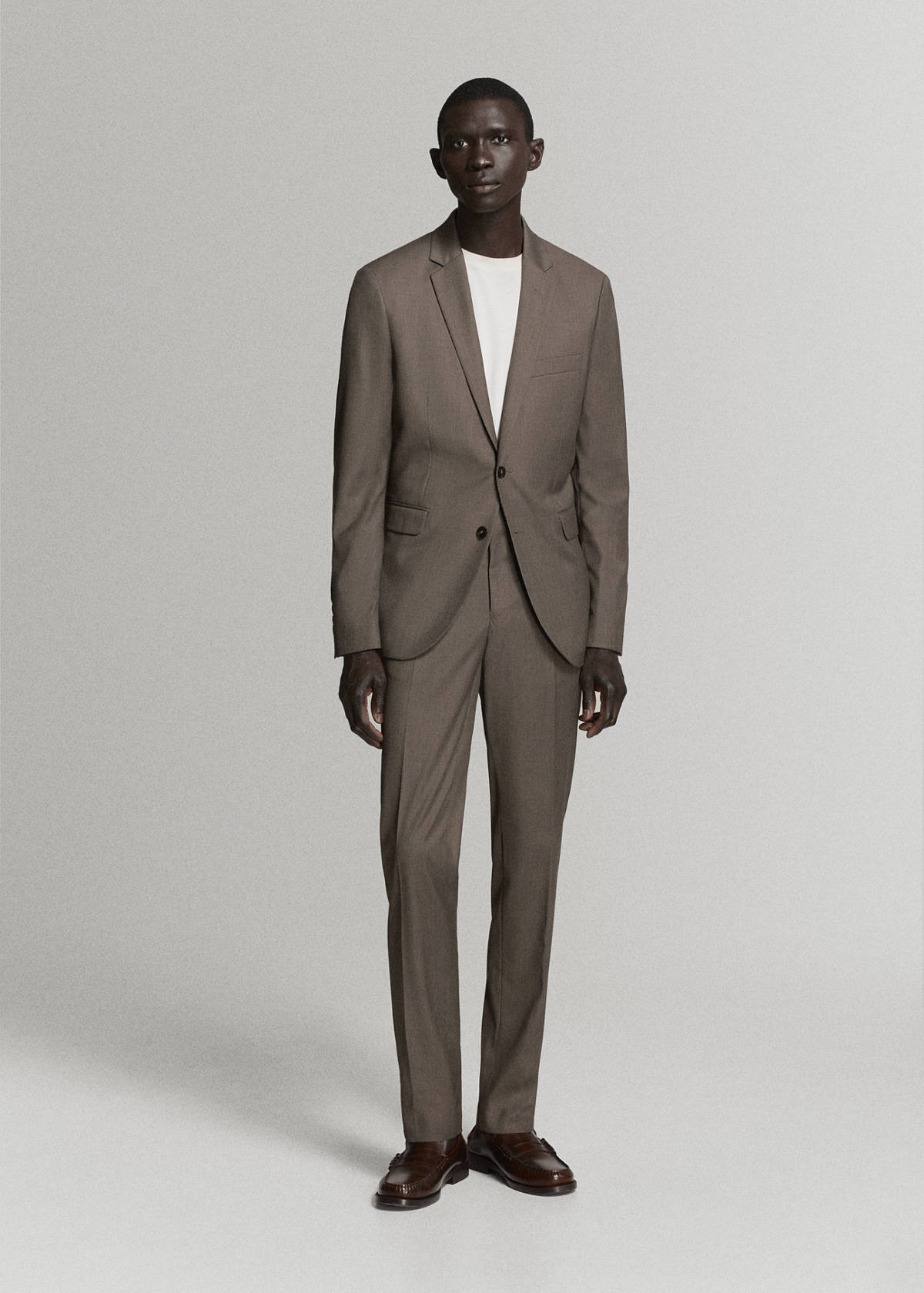 Super slim-fit suit jacket in stretch fabric — Medium Brown