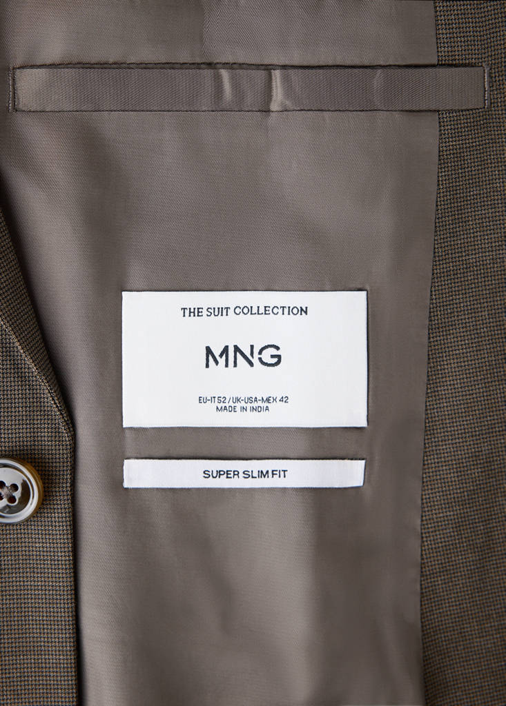 Super slim-fit suit jacket in stretch fabric — Medium Brown