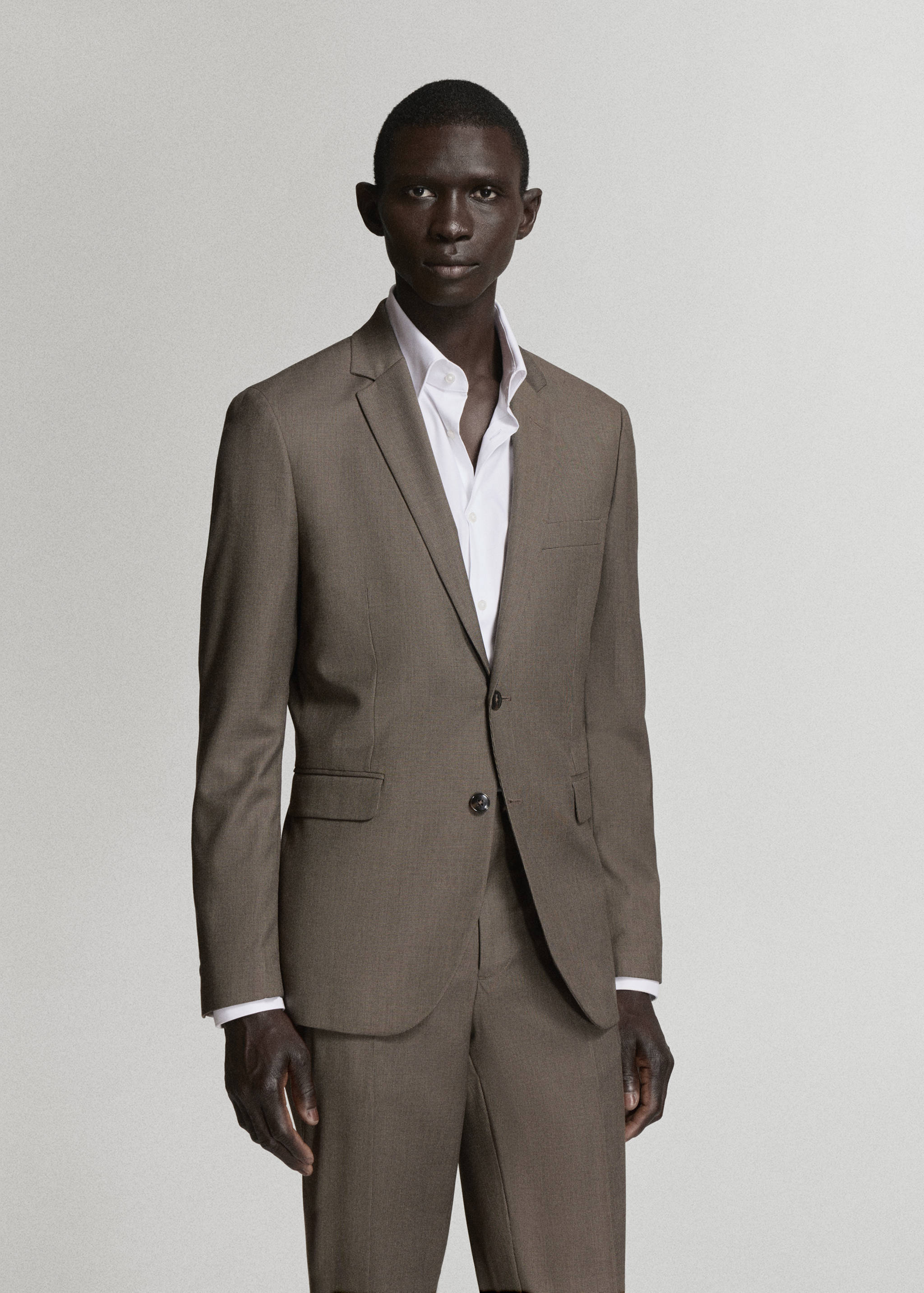 Super slim-fit suit jacket in stretch fabric - Medium plane