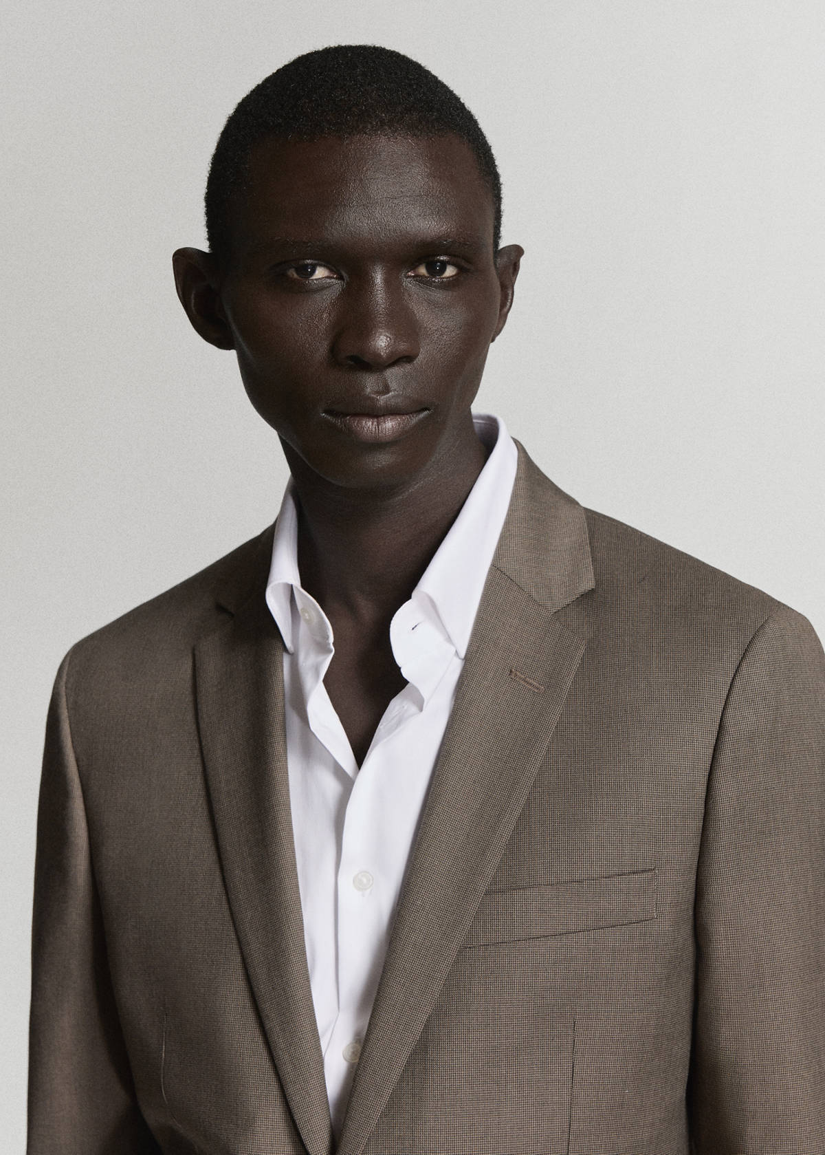 Super slim-fit suit jacket in stretch fabric — Medium Brown