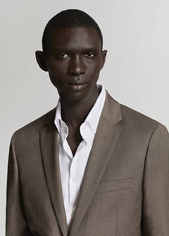 Super slim-fit suit jacket in stretch fabric — Medium Brown 13