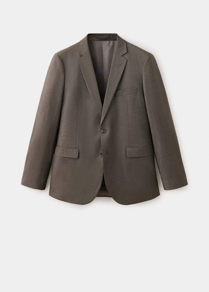 Super slim-fit suit jacket in stretch fabric — Medium Brown