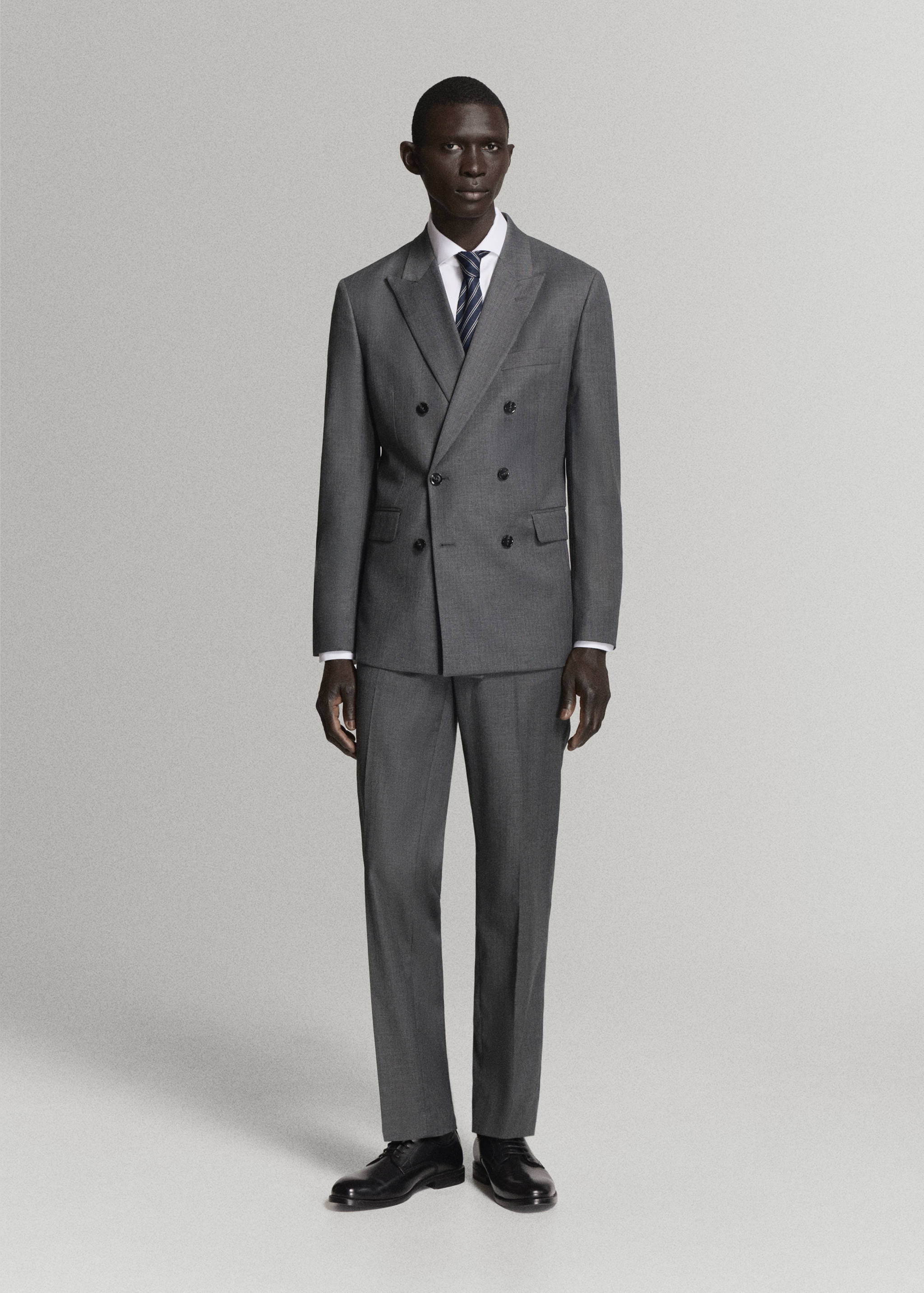 Monaco double-breasted slim-fit suit jacket - General plane
