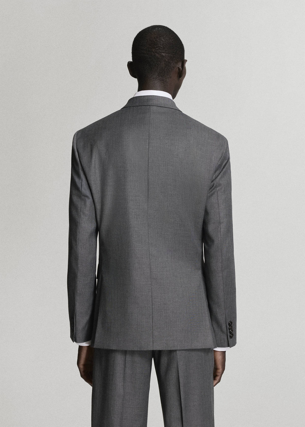 Monaco double-breasted slim-fit suit jacket — Medium Heather Grey