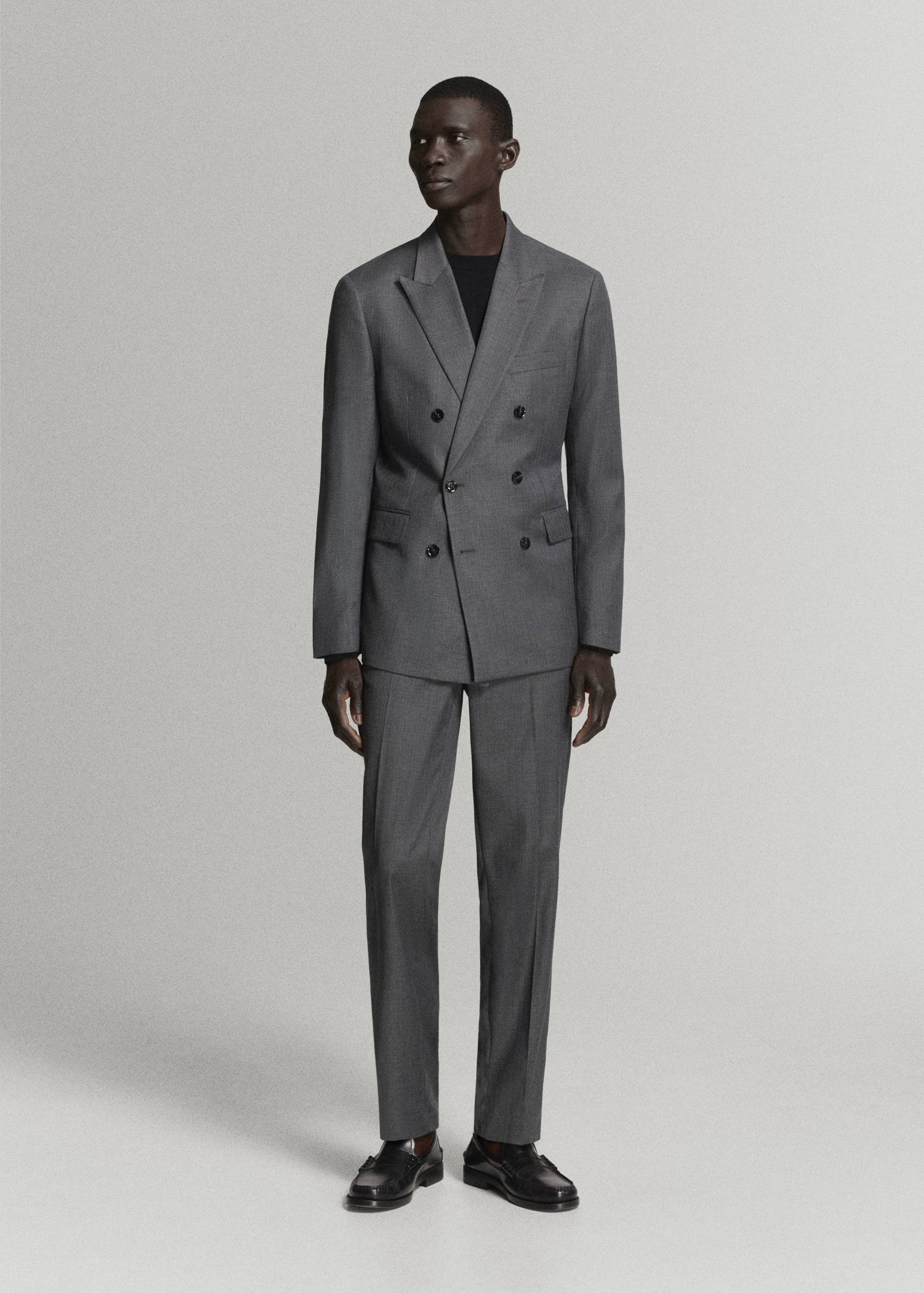 Monaco double-breasted slim-fit suit jacket - General plane