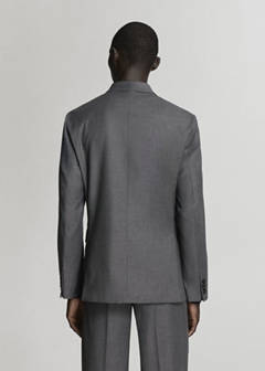 Monaco double-breasted slim-fit suit jacket — Medium Heather Grey 11