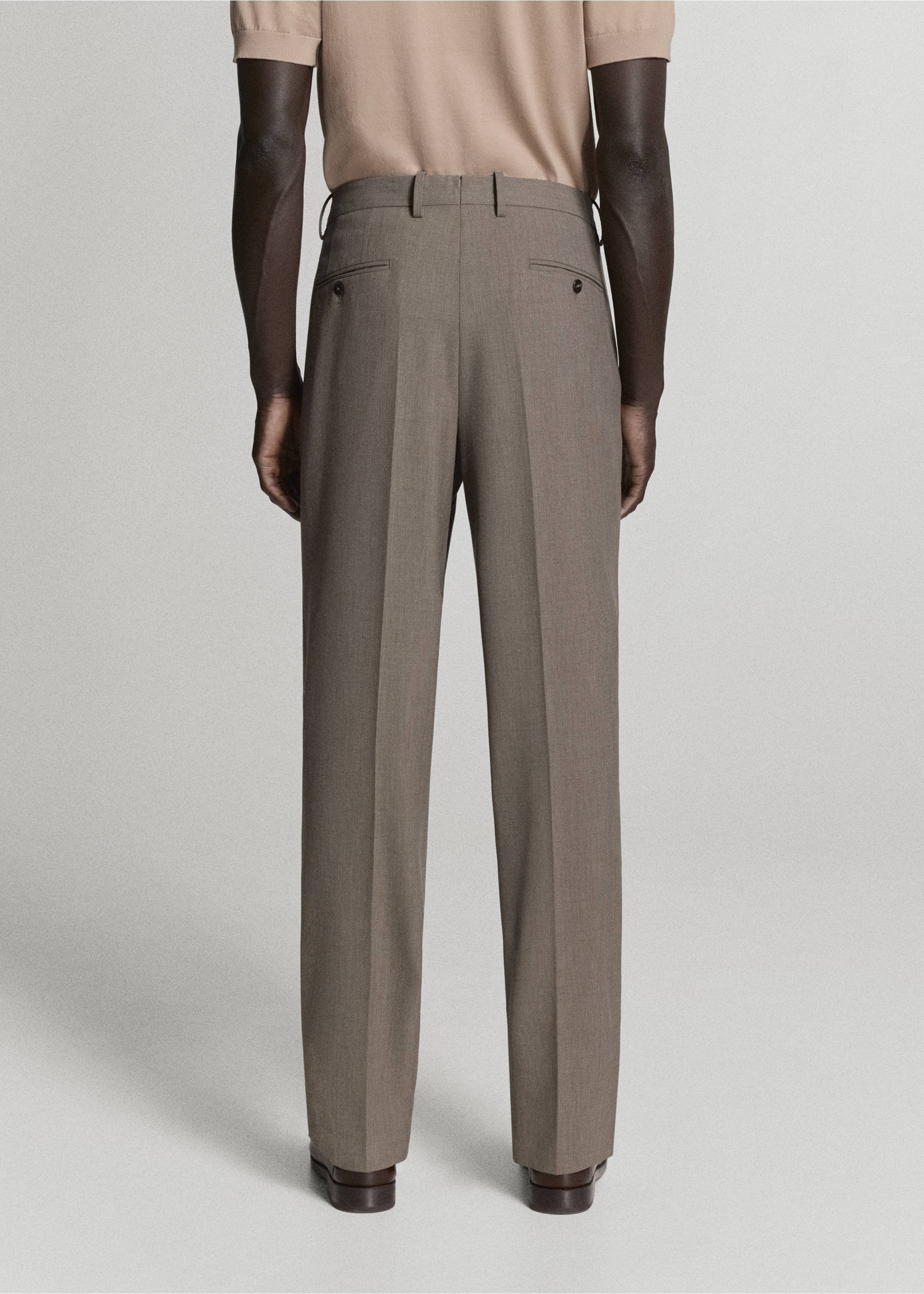 Pantalon de costume London regular-fit - Verso de l’article, Marron moyen. Ref: 37015160-01.