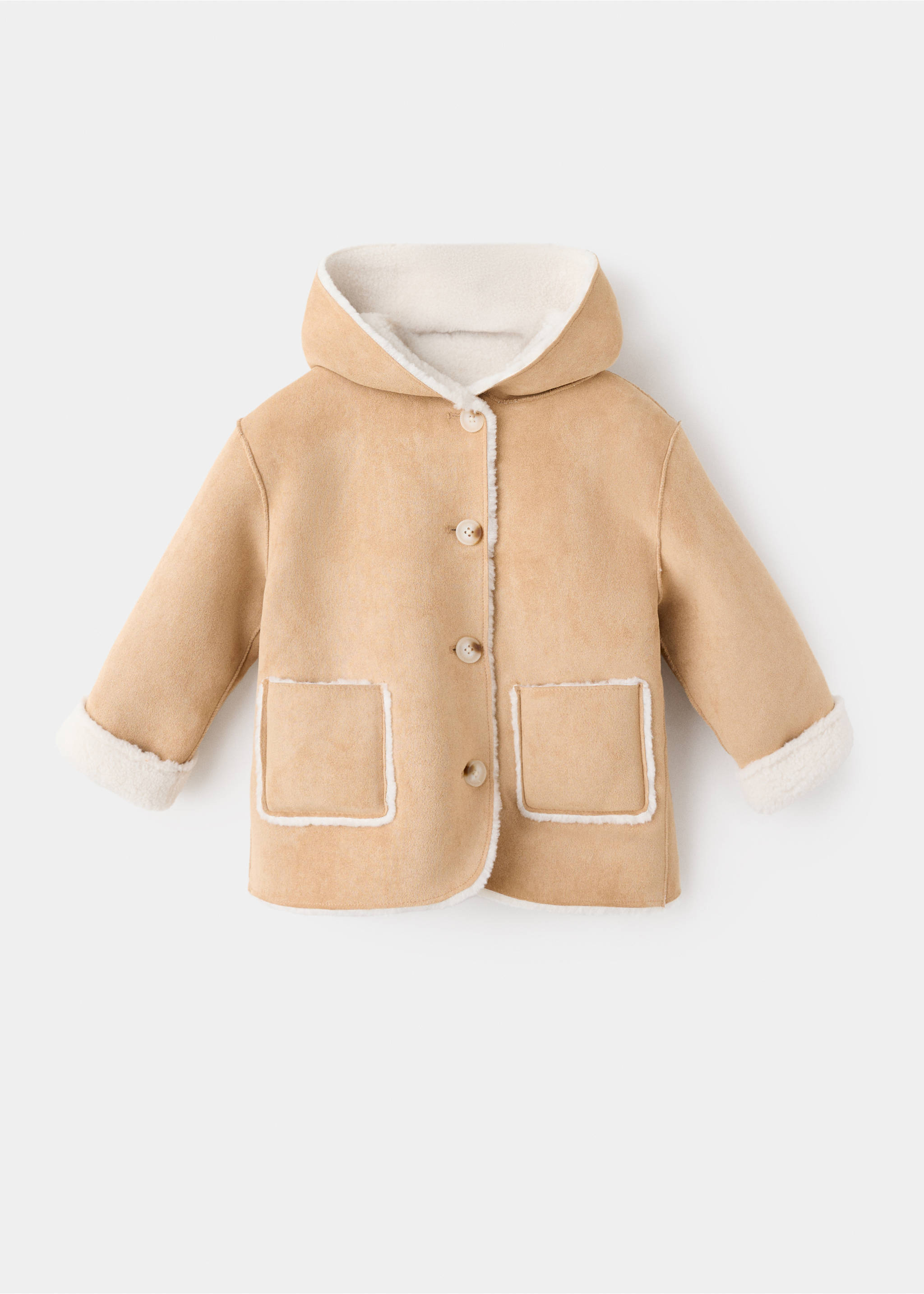 Long double-faced coat - Article without model, Brown. Ref: 37015161-00.