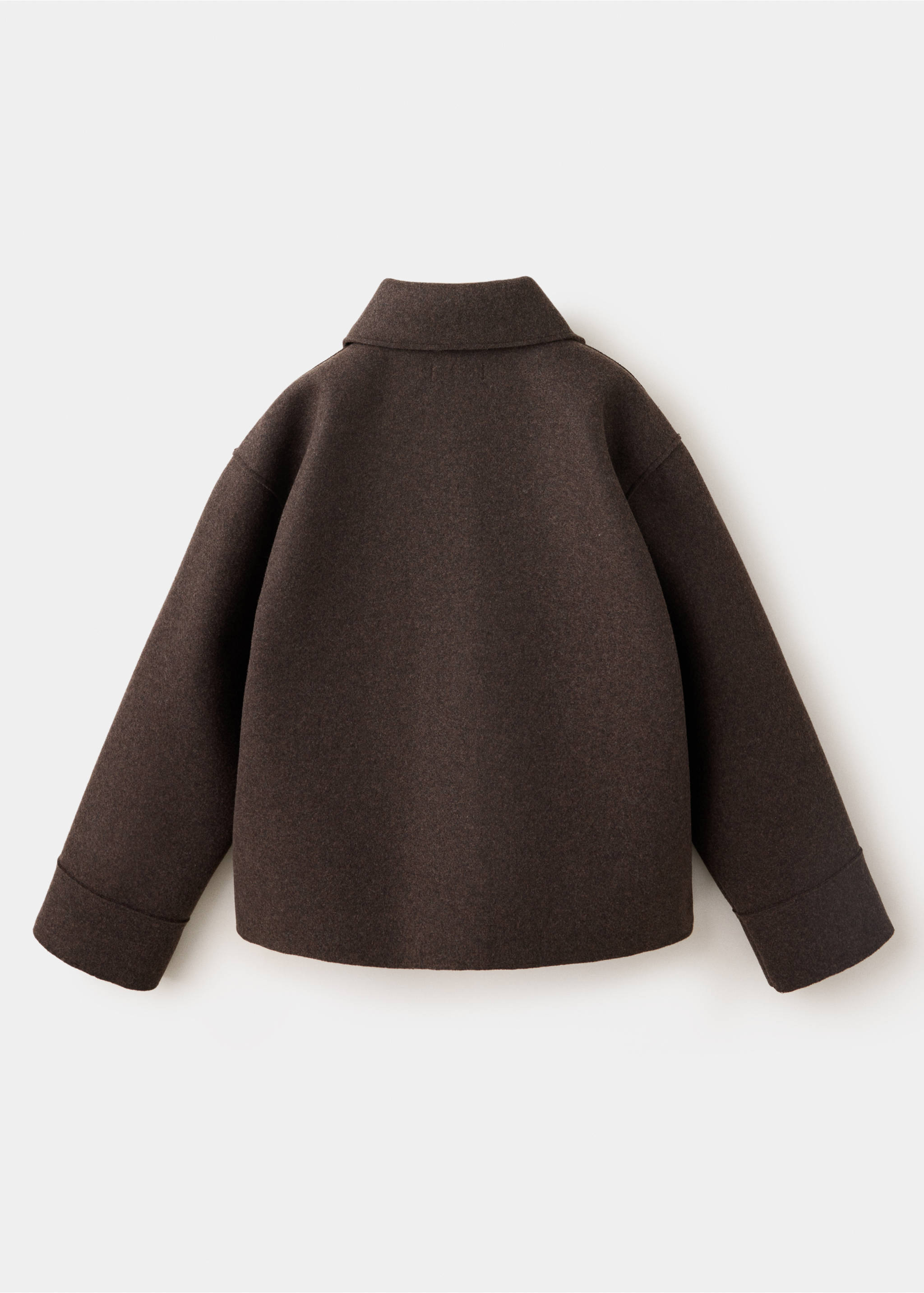 Manteau en drap avec boutons style duffle-coat - Verso de l’article, Chocolat. Ref: 37015162-00.