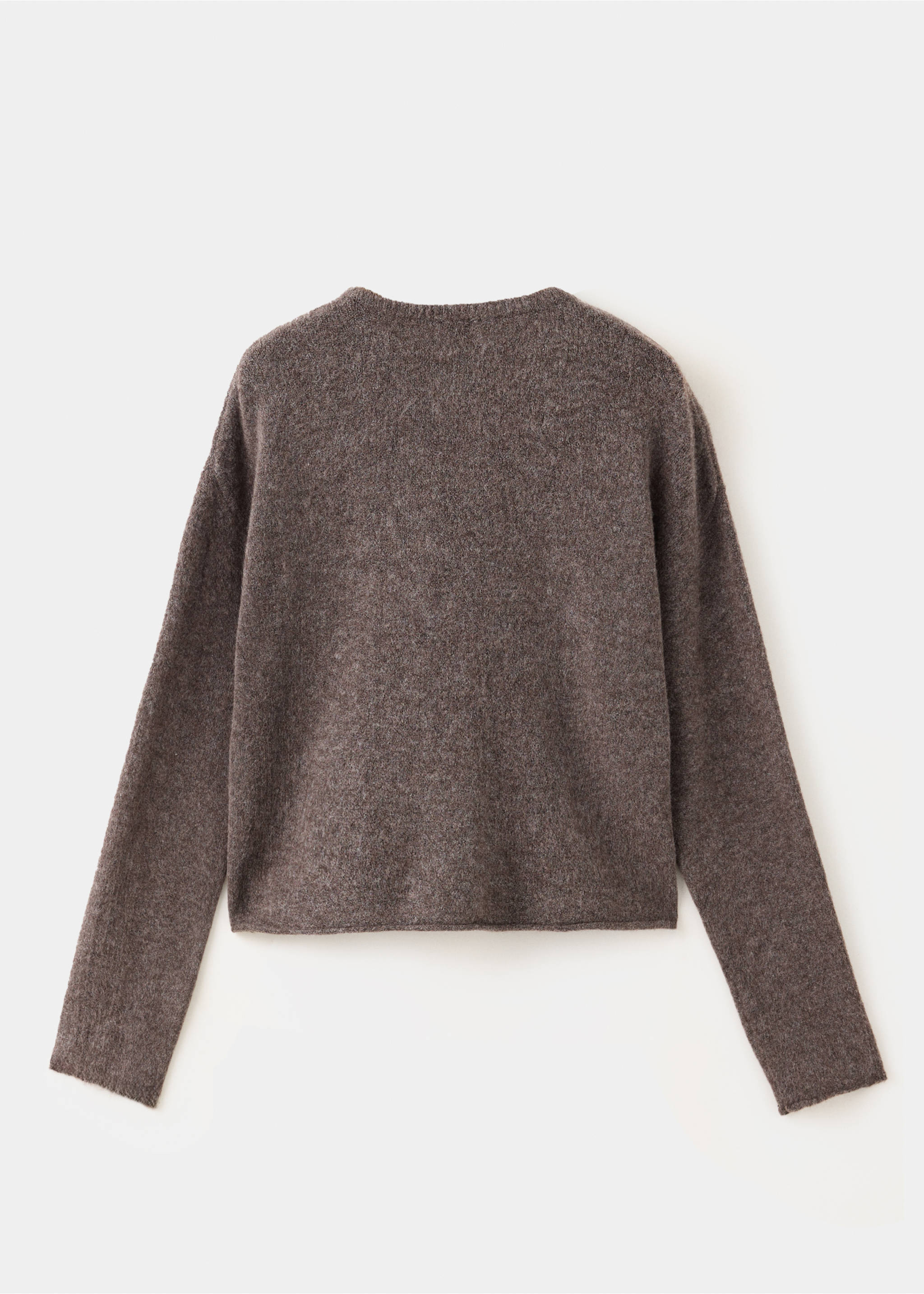 Buttoned knit cardigan - Reverse of the article, Brown. Ref: 37015163-00.