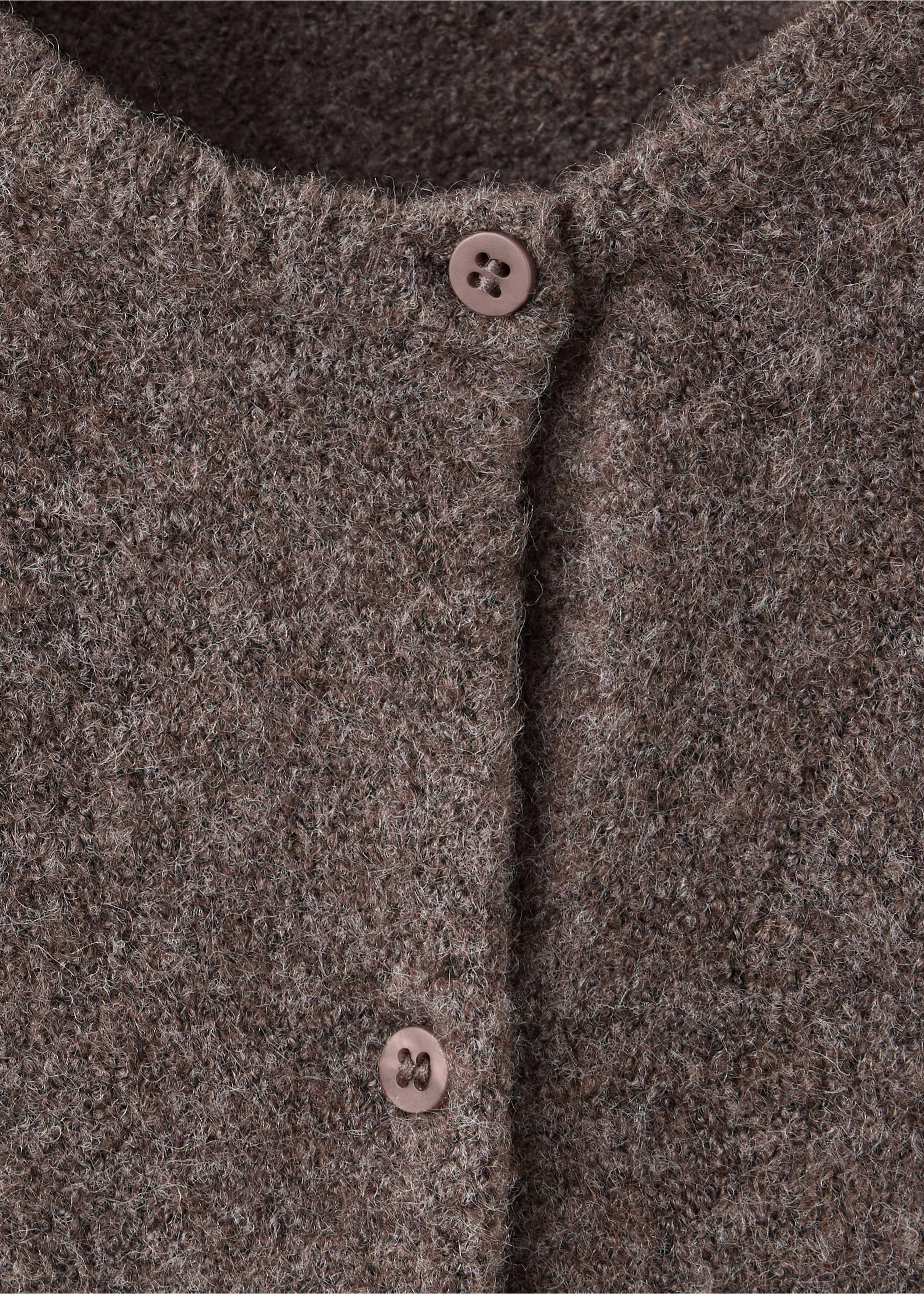Buttoned knit cardigan - Details of the article 8, Brown. Ref: 37015163-00.