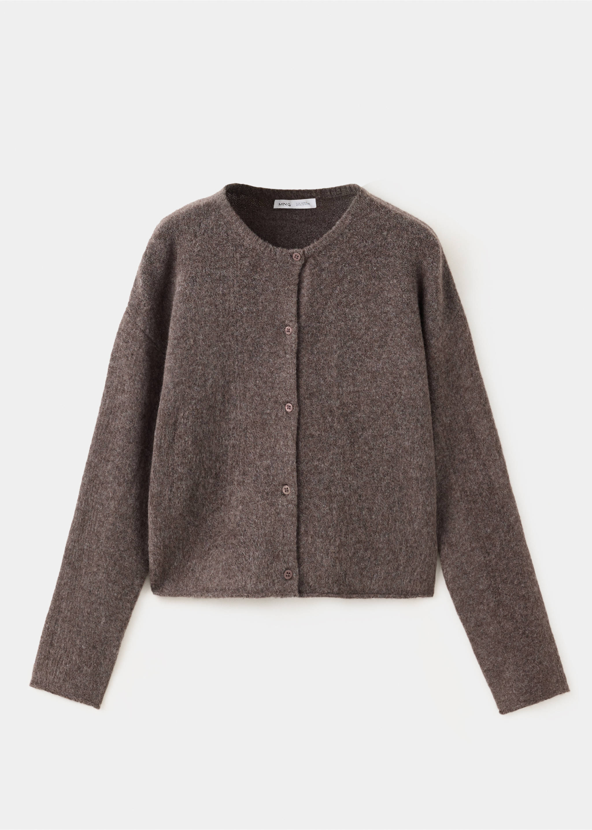 Buttoned knit cardigan - Article without model, Brown. Ref: 37015163-00.