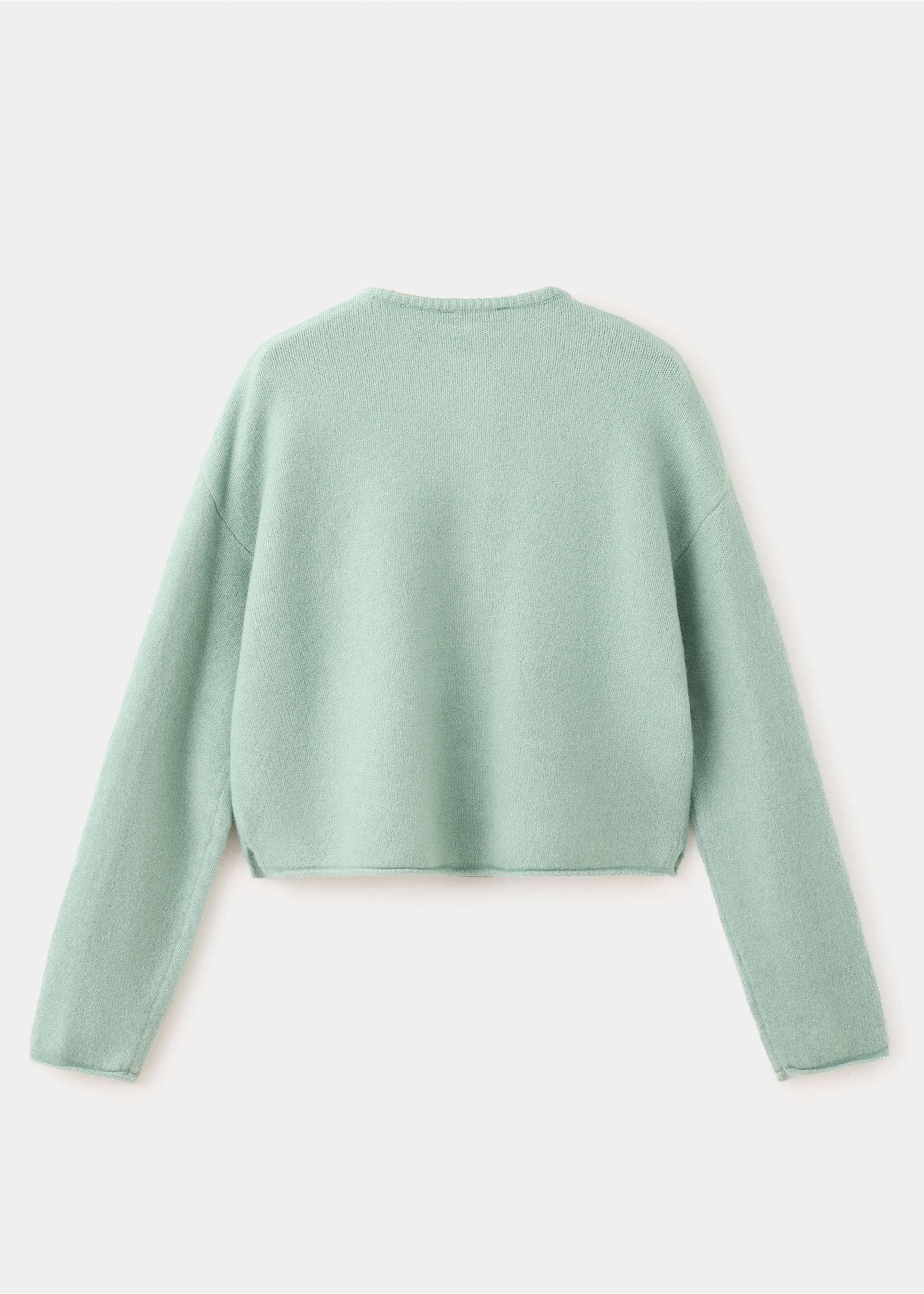 Buttoned knit cardigan - Reverse of the article, Aqua Green. Ref: 37015163-00.