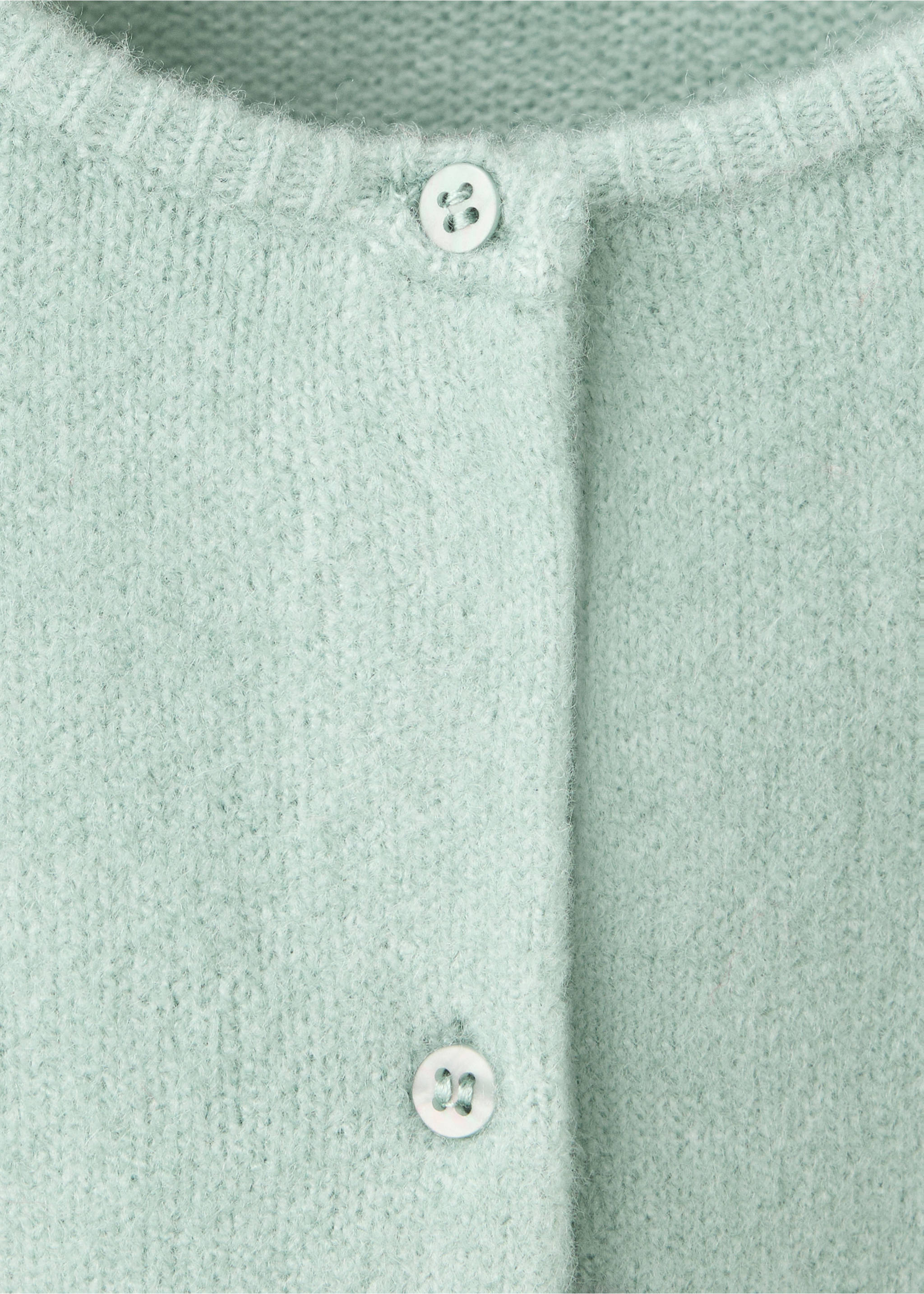 Buttoned knit cardigan - Details of the article 8, Aqua Green. Ref: 37015163-00.