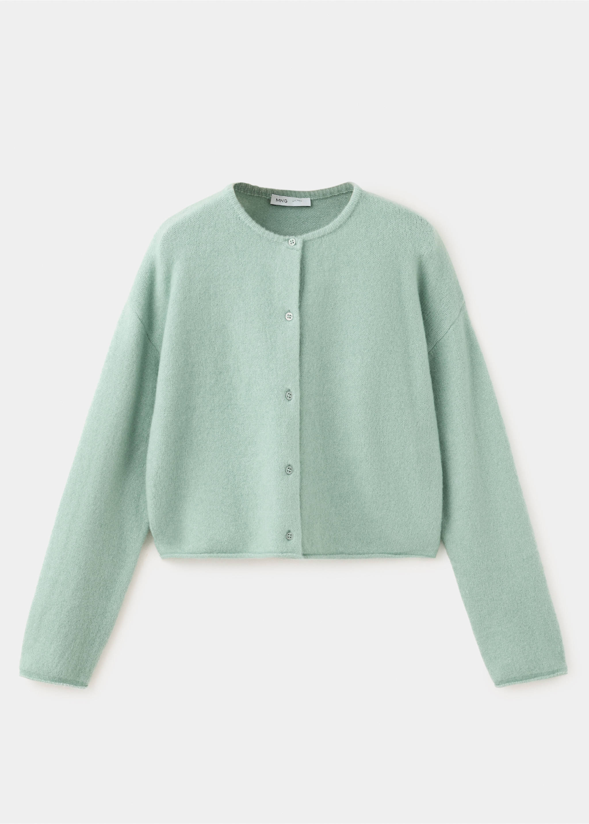 Buttoned knit cardigan - Article without model, Aqua Green. Ref: 37015163-00.