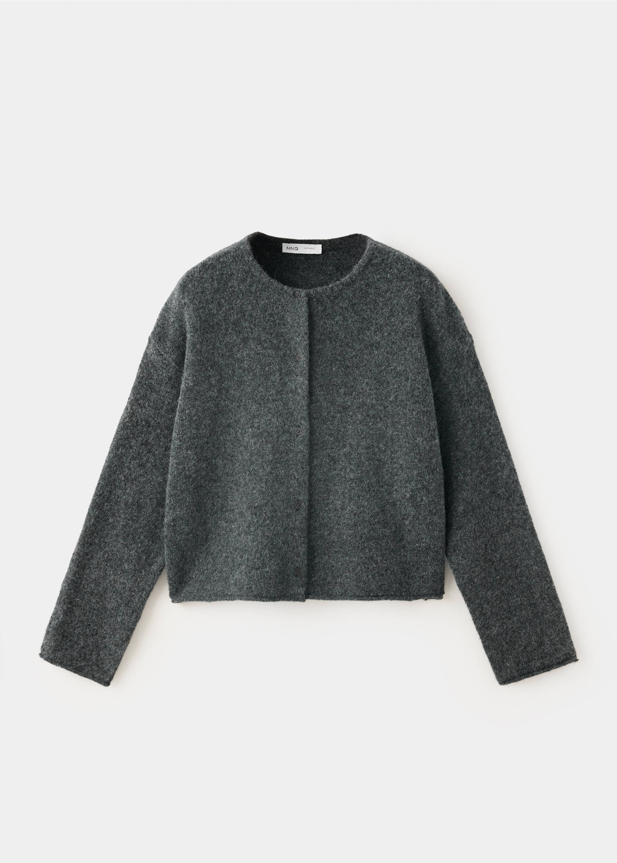 Buttoned knit cardigan - Article without model, Charcoal. Ref: 37015163-00.