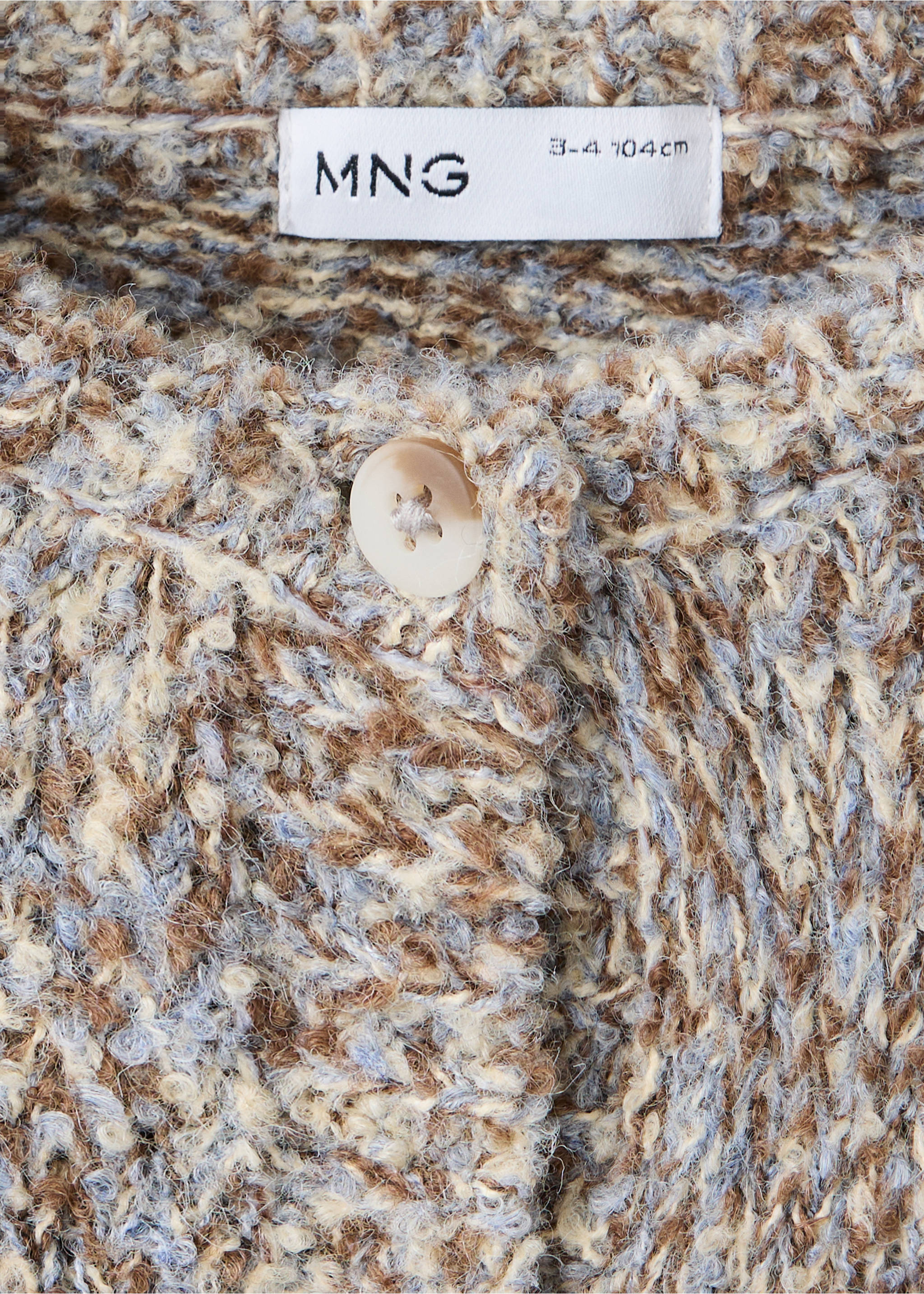 Buttons speckled cardigan - Details of the article 8, Coffee. Ref: 37015164-00.