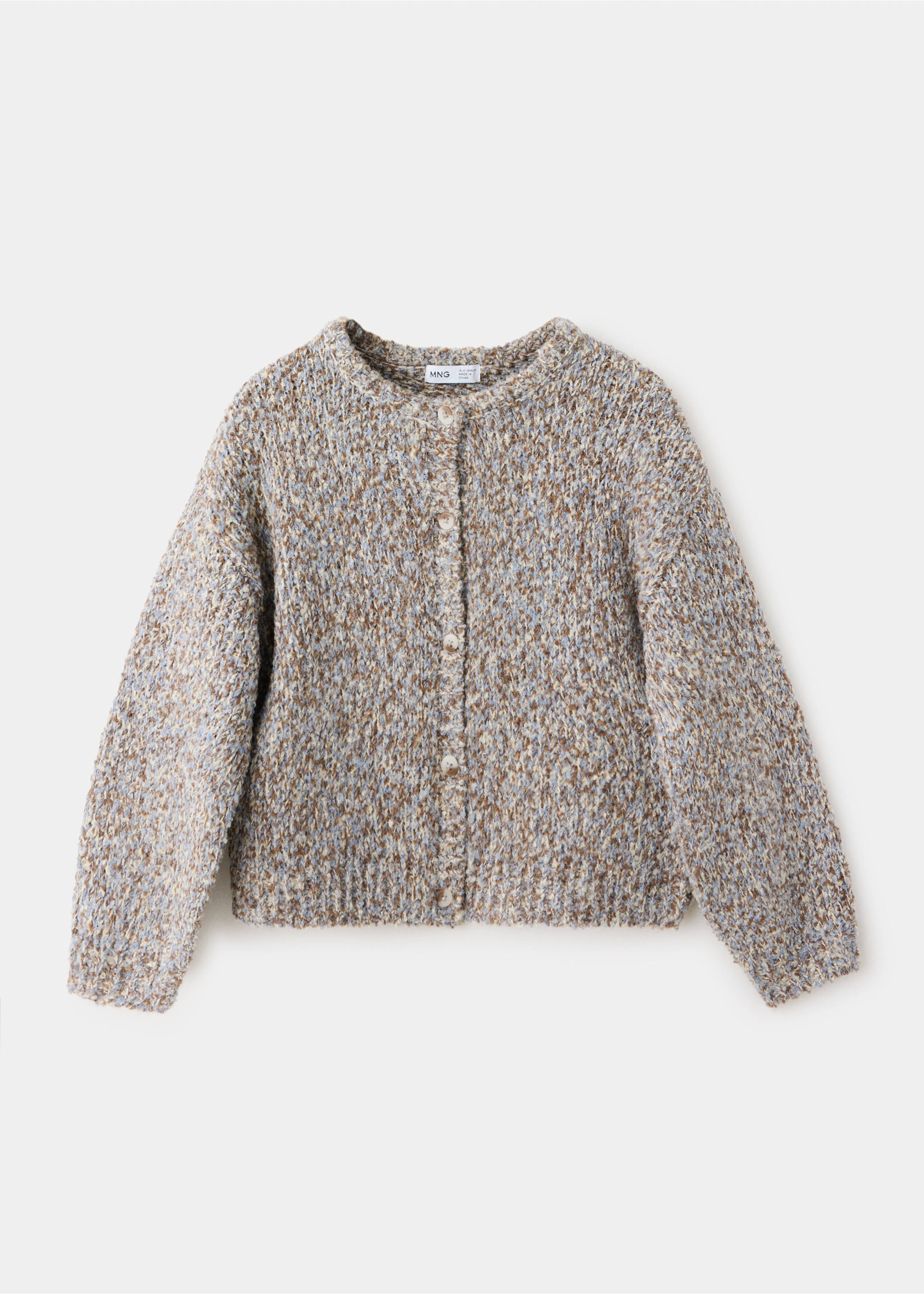 Buttons speckled cardigan - Article without model, Coffee. Ref: 37015164-00.
