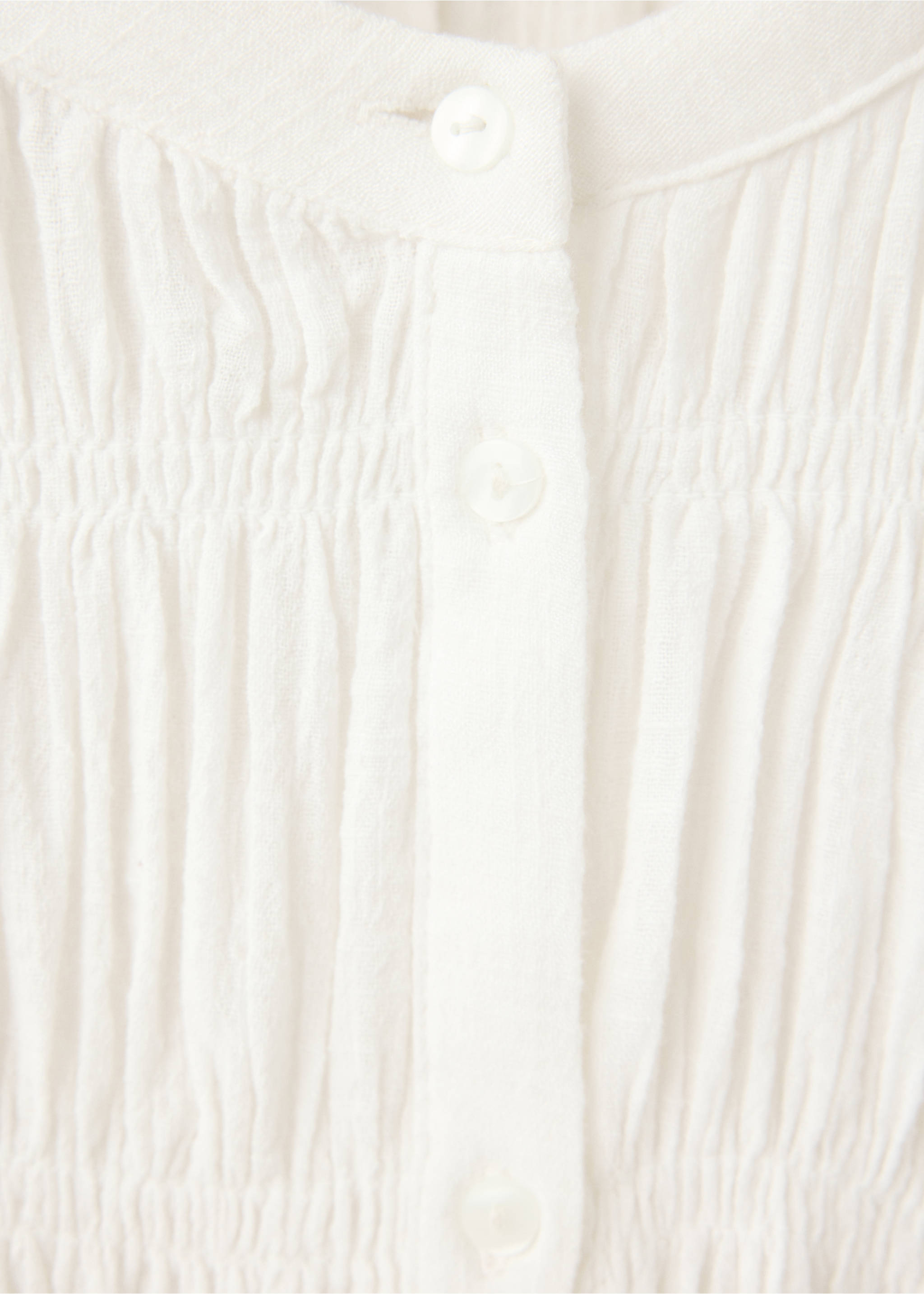 Blusa detalles fruncidos - Detalle del artículo 8, Blanco roto. Ref: 37015166-00.