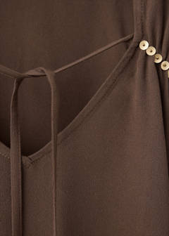 Sequin V-neck blouse — Brown 5