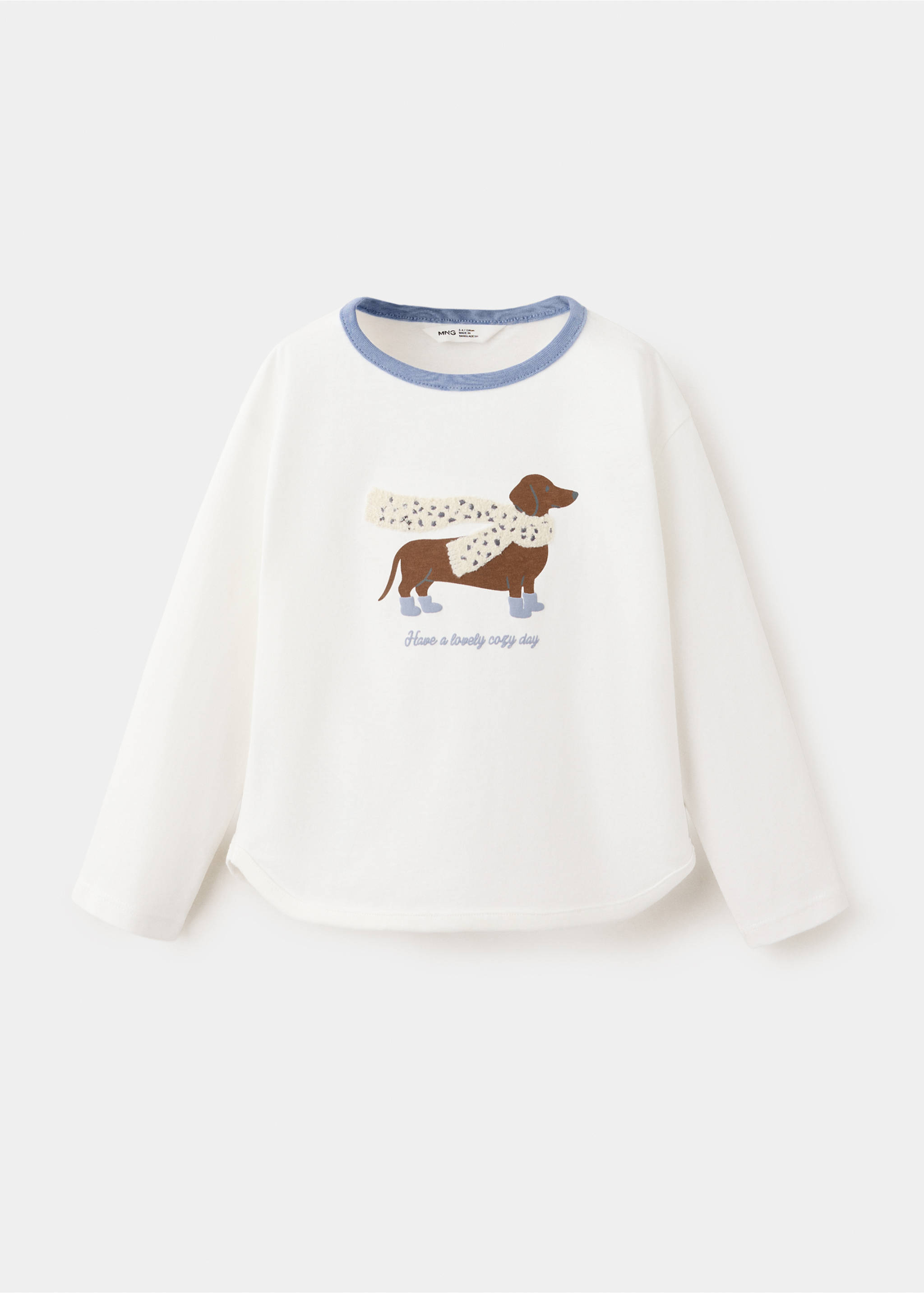 T-shirt détail imprimé - Article sans modèle, Blanc cassé. Ref: 37015169-00.