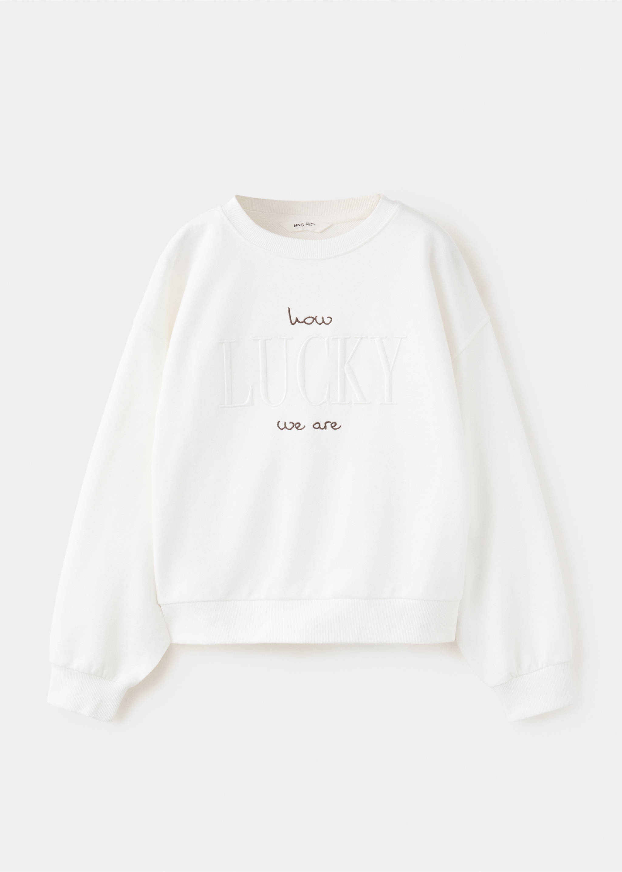 Sweatshirt with embroidered detail - Article without model, Off White. Ref: 37015172-00.