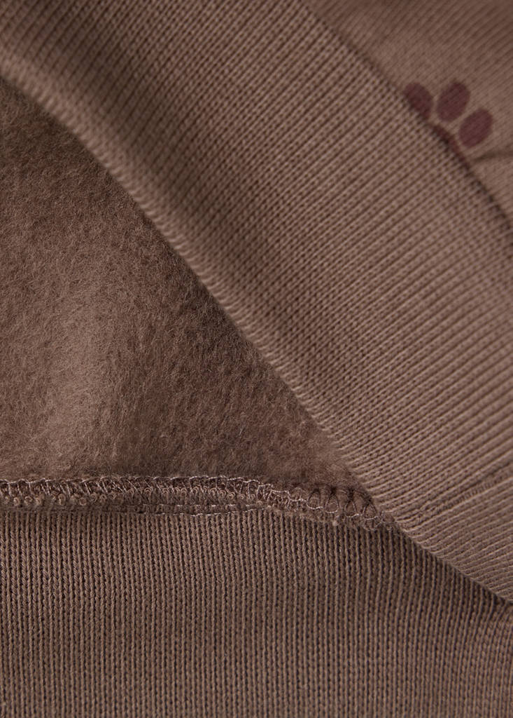 Printed sweatshirt with embroidered detail — Brown