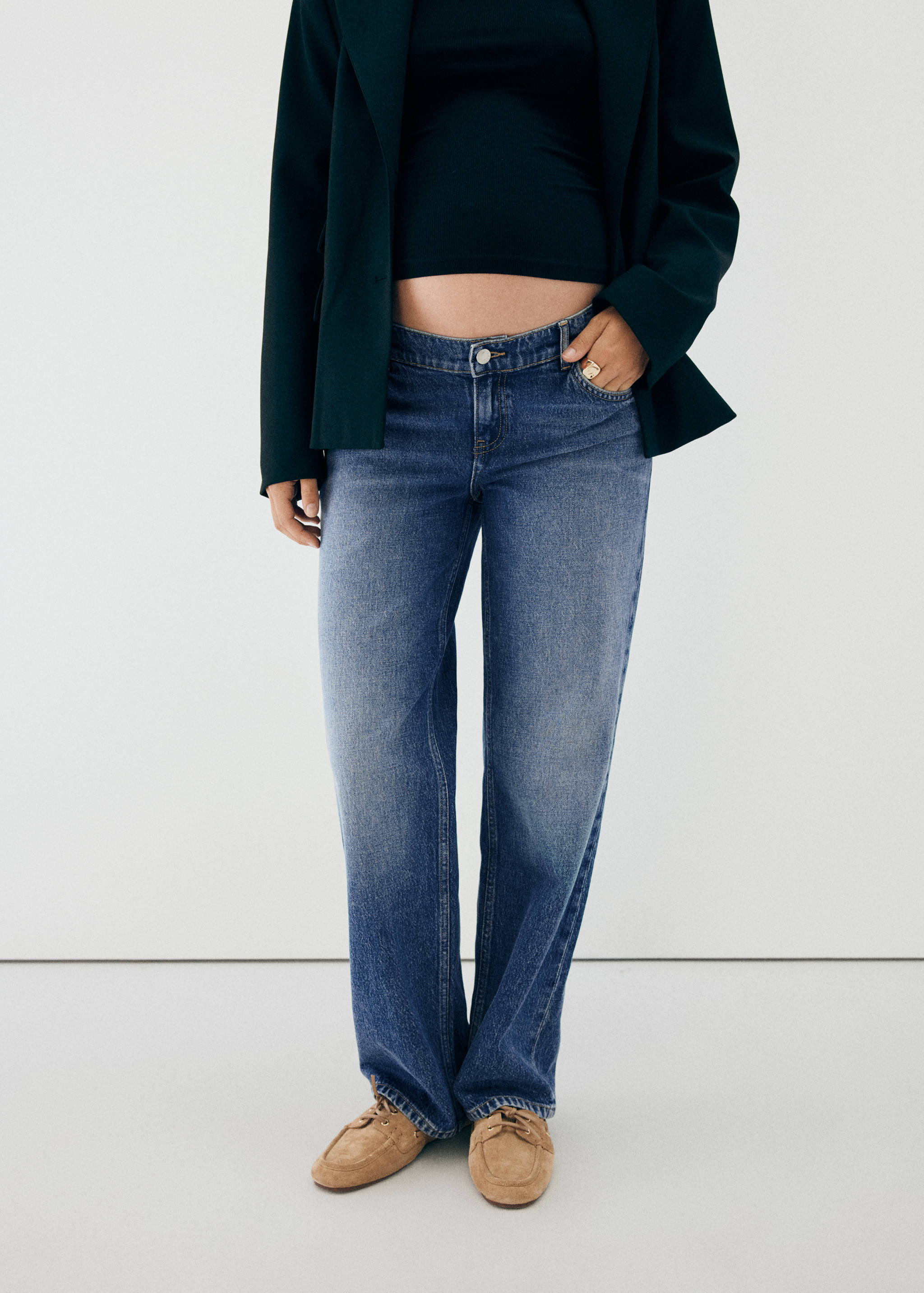 Maternity Straight Jeans - Medium plane