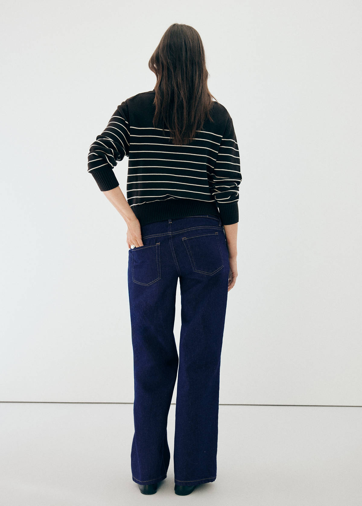 Wide leg maternity jeans — Open Blue