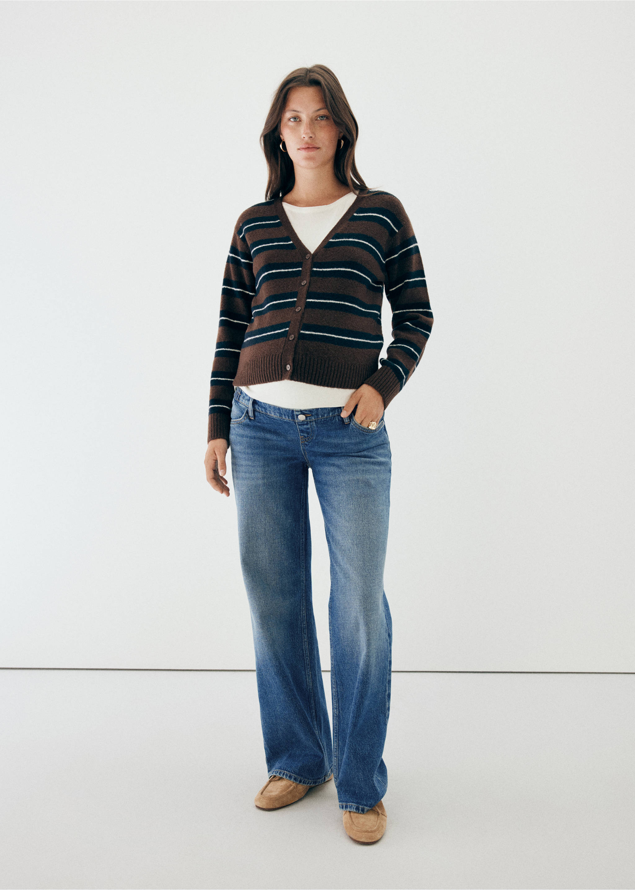 Maternity Straight Jeans - General plane, Dark Blue. Ref: 37015176-00.
