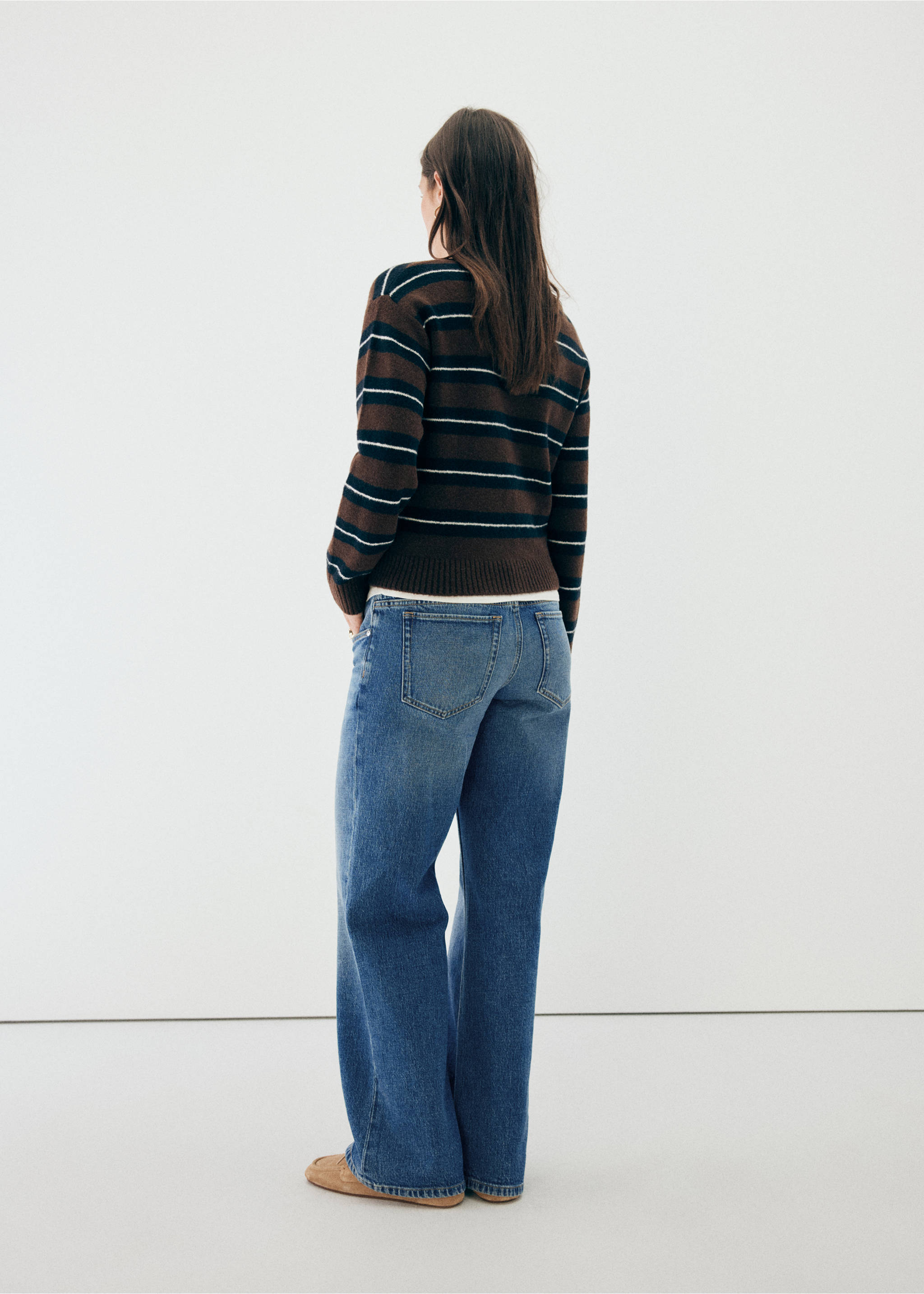 Maternity Straight Jeans - Reverse of the article, Dark Blue. Ref: 37015176-00.