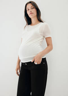 Wide leg maternity jeans — Black denim 4
