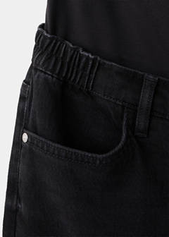 Wide leg maternity jeans — Black denim 7