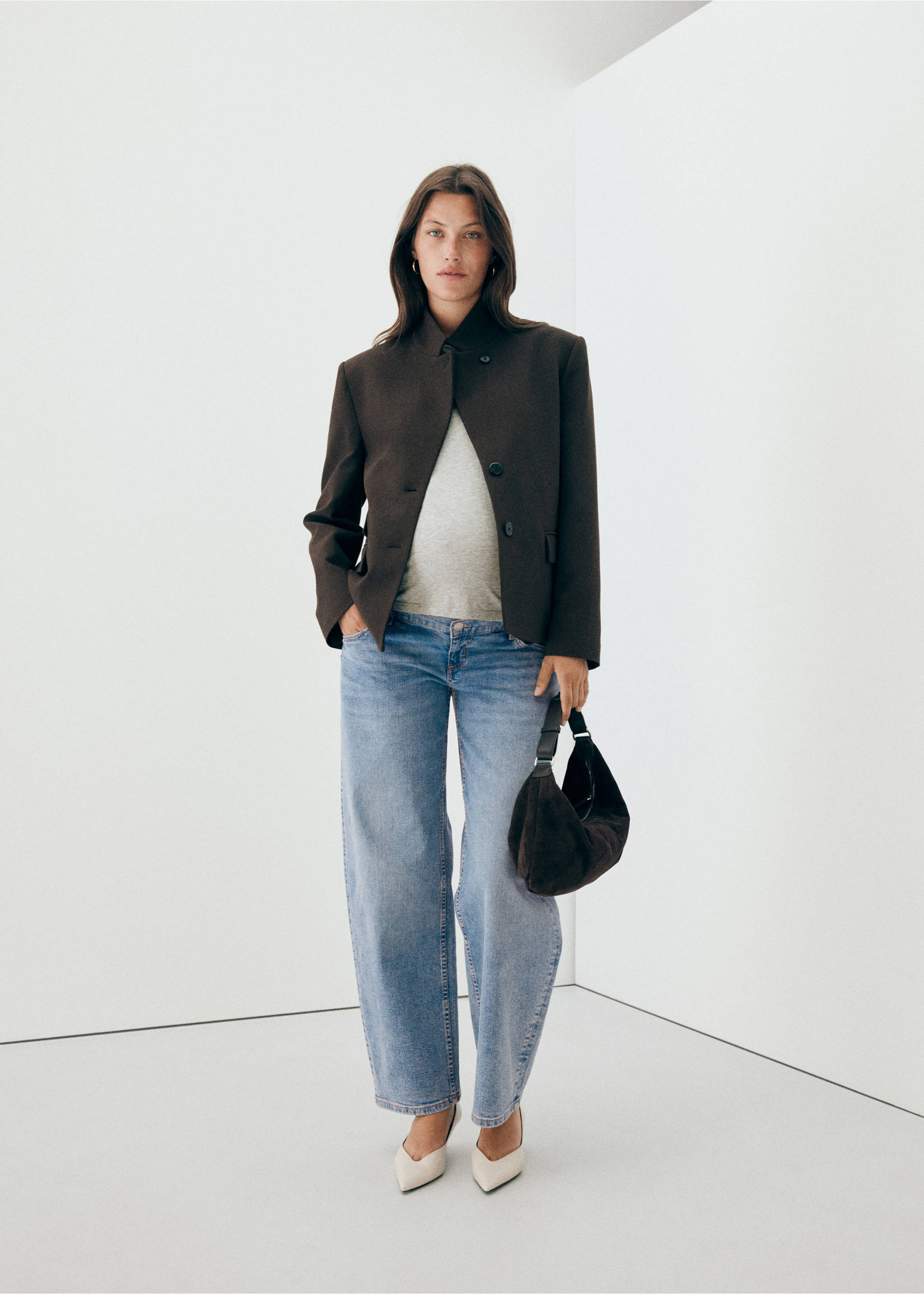 Maternity balloon-fit jeans - General plane, Medium Blue. Ref: 37015178-00.