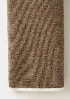 Ribbed knit jumper with contrast edging — Medium Brown 10