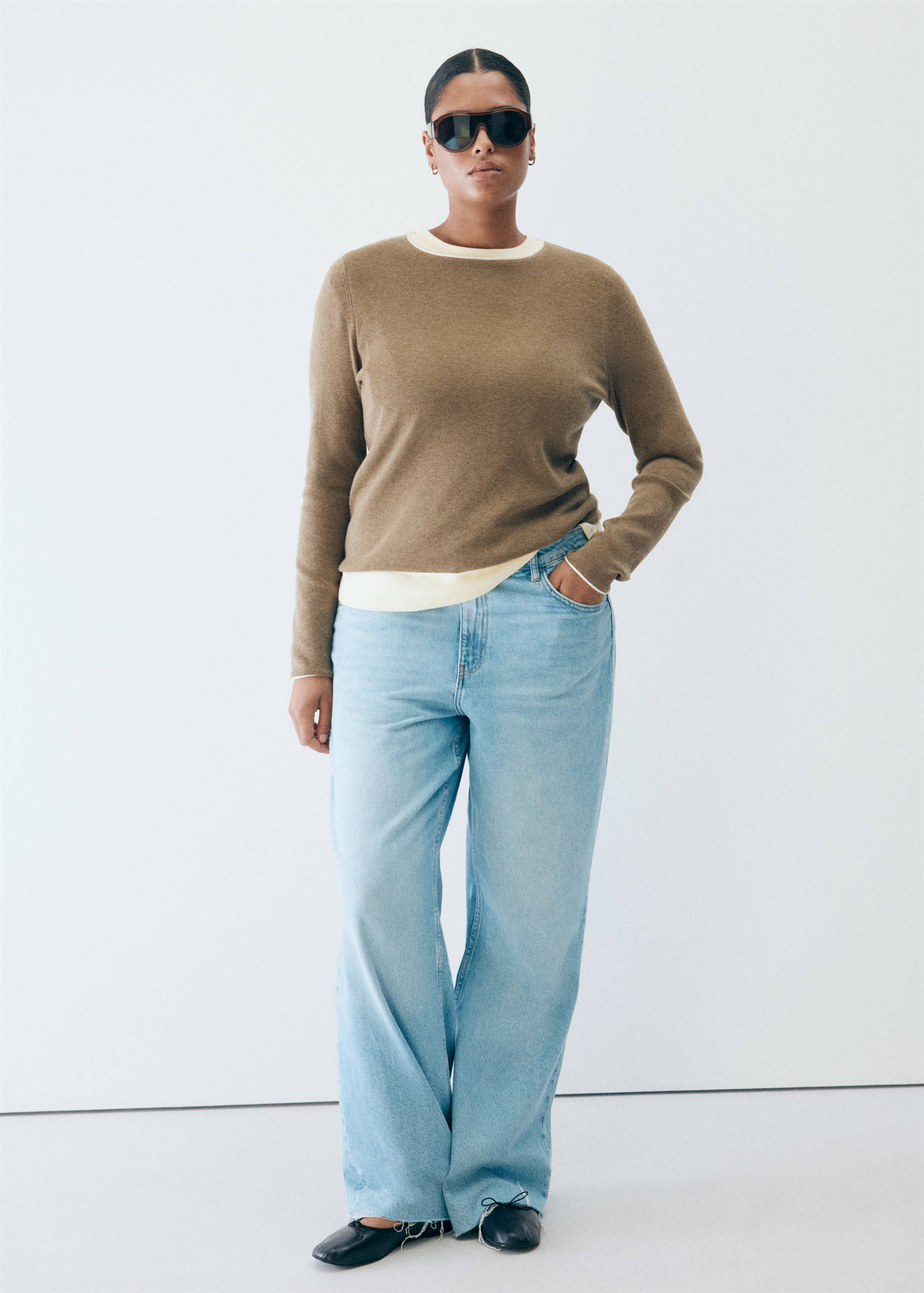 Ribbed knit jumper with contrast edging - Details of the article 5