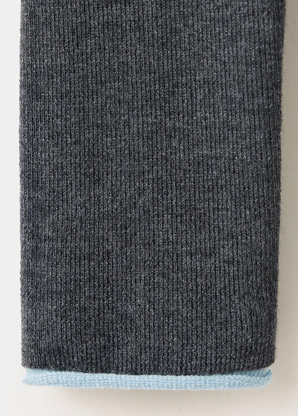 Ribbed knit jumper with contrast edging — Grey