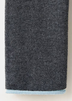 Ribbed knit jumper with contrast edging — Grey 6