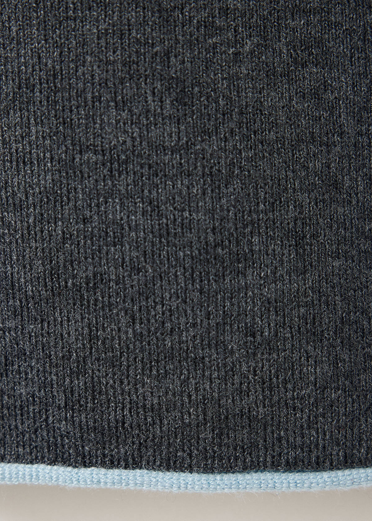 Ribbed knit jumper with contrast edging — Grey