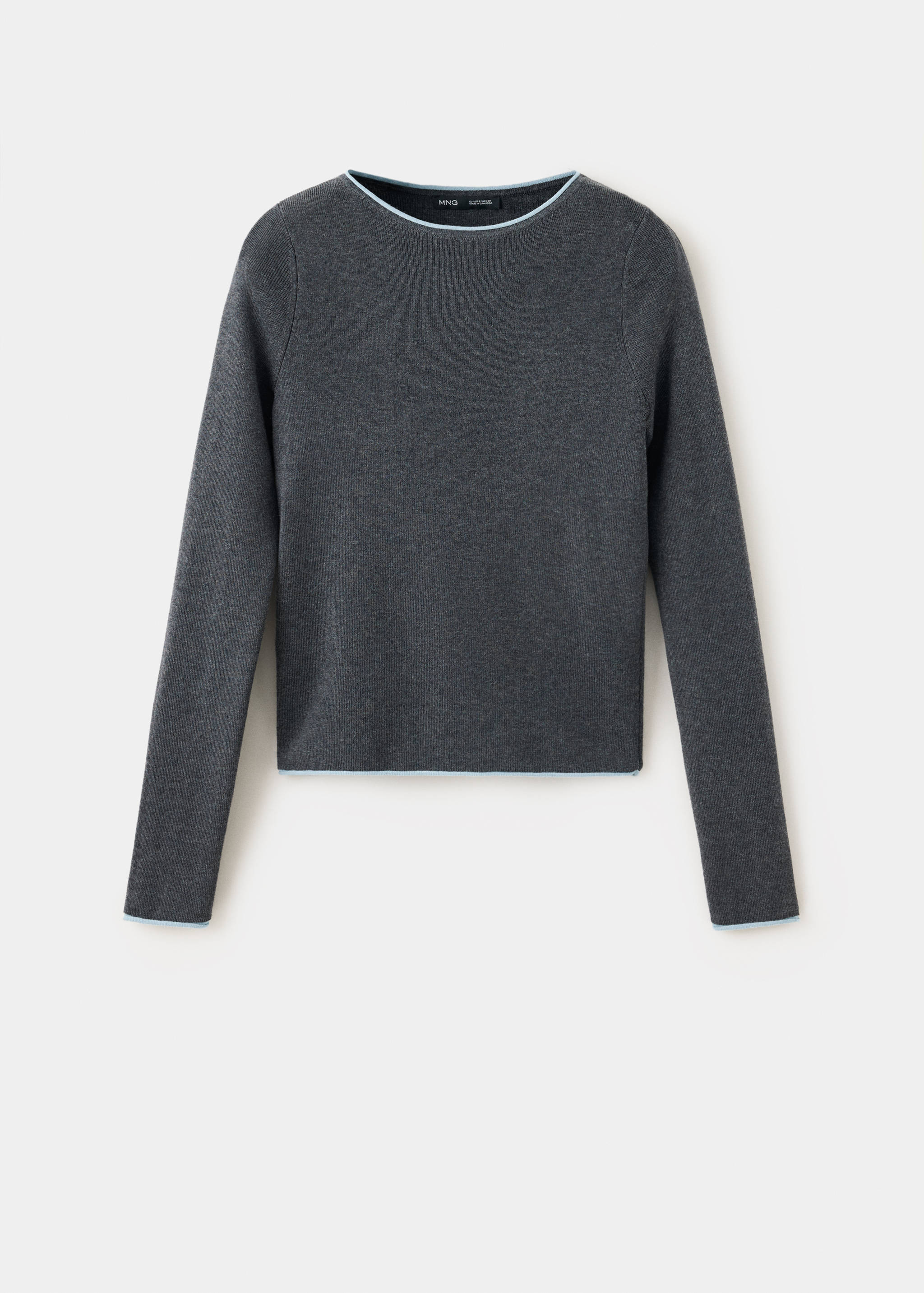 Contrast-trim knit sweater - Изделие без модели