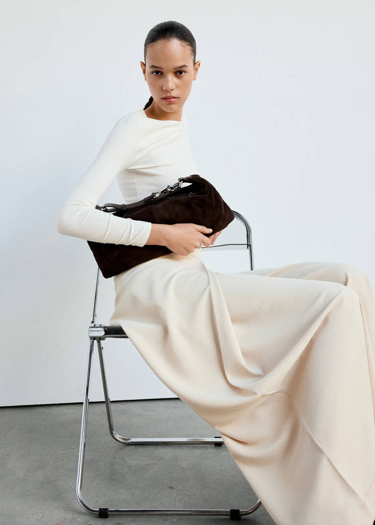 Fitted boat neck jumper — Ecru
