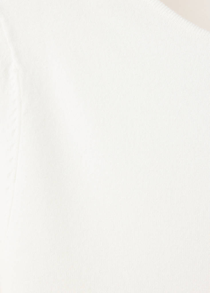 Fitted boat neck jumper — Ecru