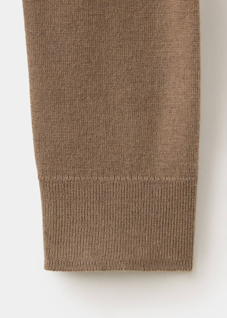 Fine-knit crew-neck sweater — Medium Brown