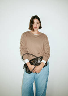 Fine-knit crew-neck sweater — Medium Brown 5