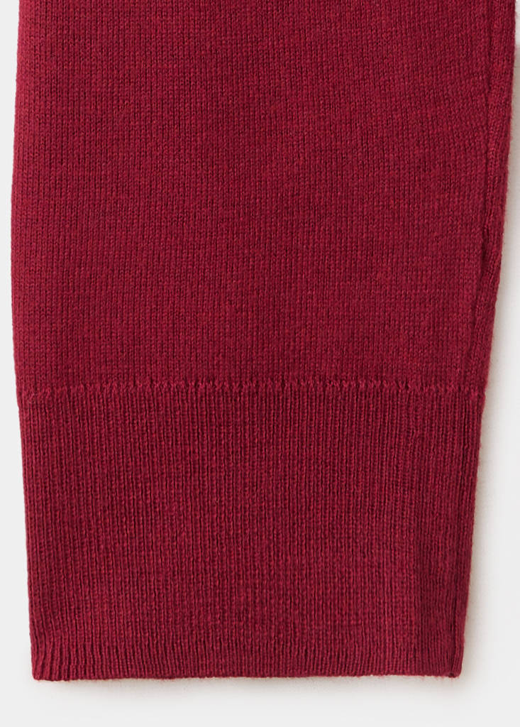 Fine-knit crew-neck sweater — Maroon