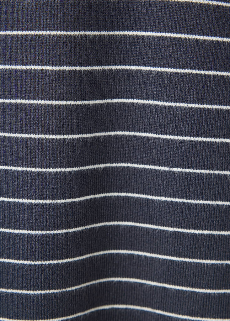 Fitted striped jersey with shirt collar — Medium Heather Grey