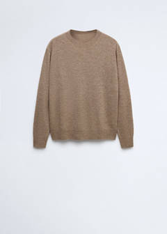 100% wool round-neck sweater — Medium Brown 4