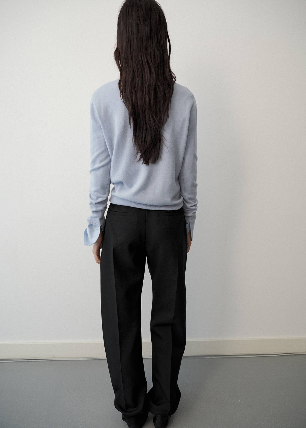 100% wool round-neck sweater — Sky Blue