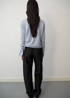 100% wool round-neck sweater — Sky Blue 3